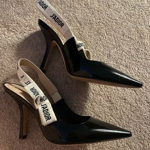 Dior J’adior Black Patent Slingback Heel